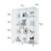 Glass Display Cabinet with 4 Shelves Extra Large, Curio Cabinets for Living Room, Bedroom, Office, Black Floor Standing Glass Bookshelf - Image 2