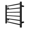 6-Bar Towel Warmer, Wall Mount Black - Image 4