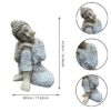 Serene Sleeping Buddha Statue, 16.34" Tall Resin Meditating Buddha Figurine, Weatherproof Zen Decor for Patio, Backyard & Home Meditation Space - Image 8