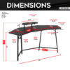 Techni Sport TS98D Gaming Desk with Shelf & Accessory Holders, Black - Image 3