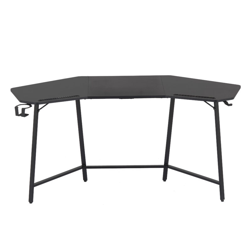 Techni Sport TS98D Gaming Desk with Shelf & Accessory Holders, Black - Image 5