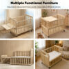 Solid Wood Baby Bassinets Wooden Bedside Bassinet Portable Mini Baby Crib 3 Adjustable Heights With Mattress and Changing Shelf for Newborns - Image 3