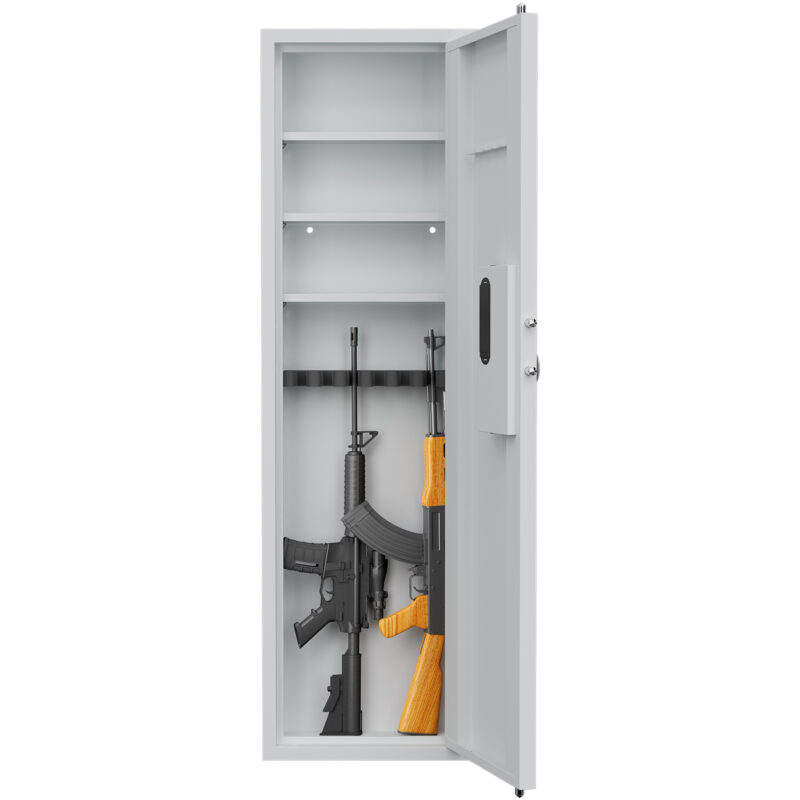 53" Passwod Touch Panel In-Wall Safe,Hidden Wall Gun Safe for Rifles with Adjustable Shelves,Assembled Storage Multifunctional Wall Safe for Firearm and Valuables - Image 13