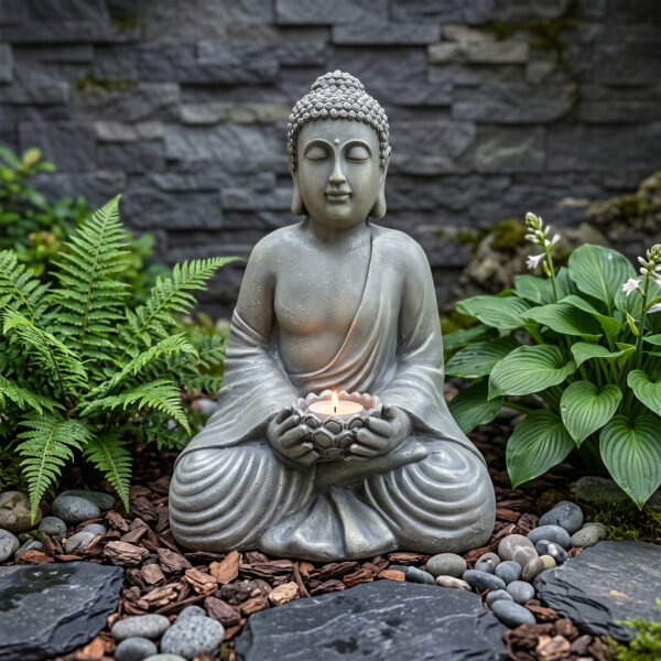 Magnesium Oxide Buddha Statue Weatherproof Buddha Sculpture Outdoor Garden Courtyard Decor Ornament