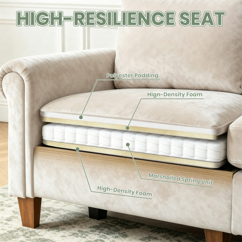 100" L-Shaped Sectional Sofa with Movable Ottoman for Living Room - Image 5