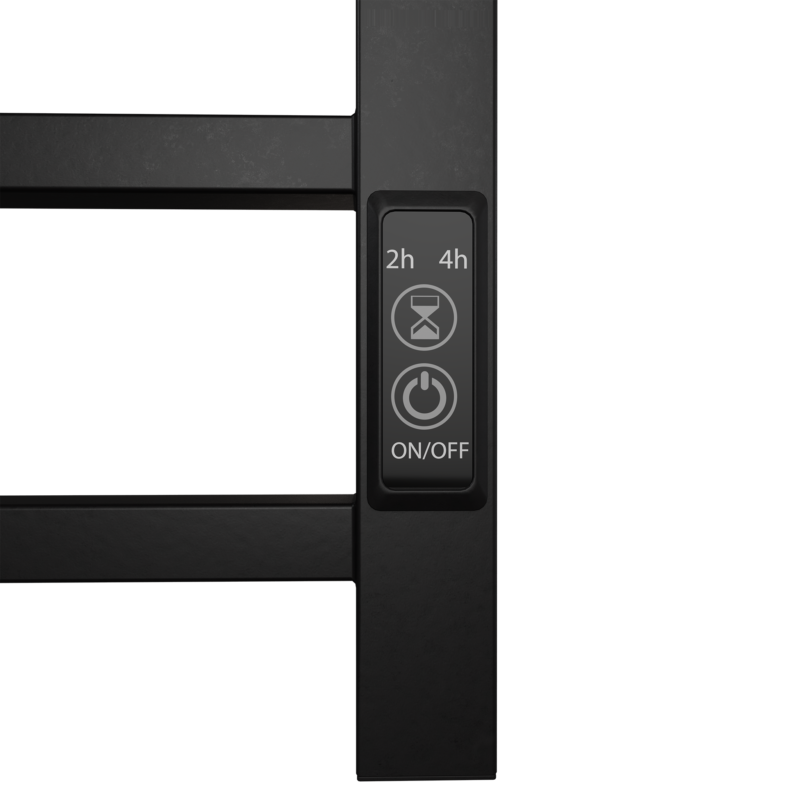 6-Bar Towel Warmer, Wall Mount Black - Image 3