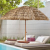 8ft Thatch Tiki Patio Umbrella, Brown - Image 2
