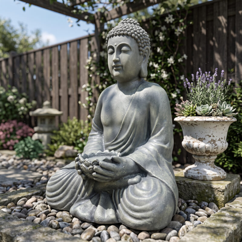 Magnesium Oxide Buddha Statue Weatherproof Buddha Sculpture Outdoor Garden Courtyard Decor Ornament - Image 2