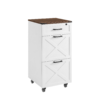 Rustic White Farmhouse 3-Drawer File Cabinet with Wheels – Vertical Rolling Storage for Letter/A4, Printer Stand & Mobile Organizer for Home Office - Image 9