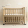 Solid Wood Baby Bassinets Wooden Bedside Bassinet Portable Mini Baby Crib 3 Adjustable Heights With Mattress and Changing Shelf for Newborns - Image 6
