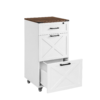 Rustic White Farmhouse 3-Drawer File Cabinet with Wheels – Vertical Rolling Storage for Letter/A4, Printer Stand & Mobile Organizer for Home Office - Image 8
