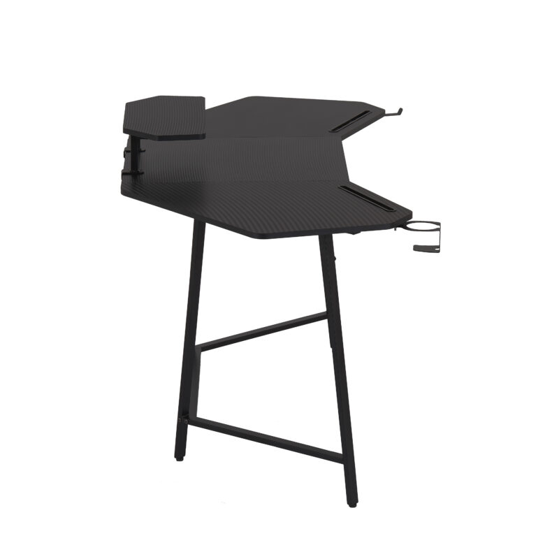 Techni Sport TS98D Gaming Desk with Shelf & Accessory Holders, Black - Image 6