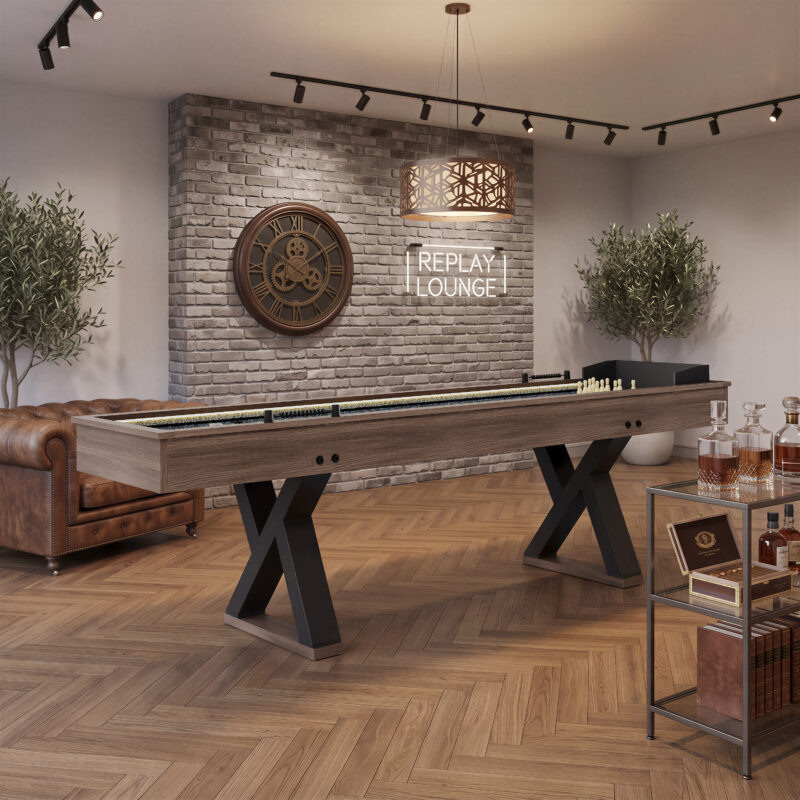 9FT Shuffleboard Table,2-in-1 Shuffleboard & Bowling Combo Game Set with LED Light Rail,Modern Style for Home & Game Room - Image 2