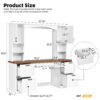 ON-TREND Farmhouse Arched Computer Desk with Hutch, Mid-Century Walnut Home Office Workstation with Charging Station & Keyboard Tray, All-in-One Writing Desk with File Drawer for Study, Office - Image 3
