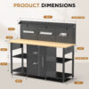 60 Inch Heavy Duty Workbench with Storage Cabinet, Wooden Top, 2000 lbs Capacity, Large Garage Work Table with Pegboard, Power Outlet - Image 6