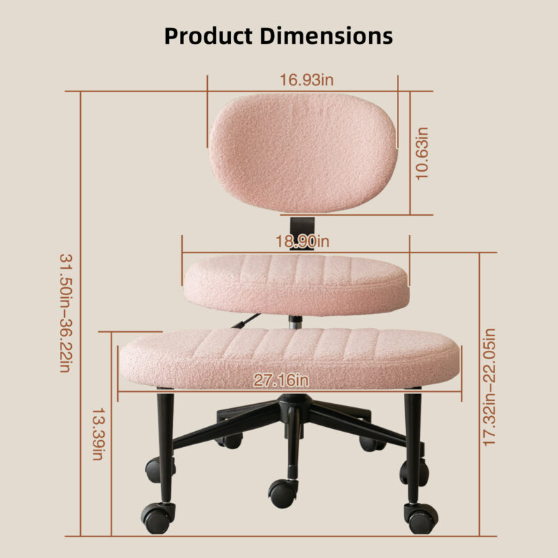 Ergonomic Office Chair – Multi-Position Cross Legged Design for Adults, Swivel Meditation & ADHD Fidget Desk Chair with Back Support & Rolling Base - Image 8