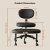 Ergonomic Office Chair – Multi-Position Cross Legged Design for Adults, Swivel Meditation & ADHD Fidget Desk Chair with Back Support & Rolling Base - Image 3