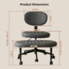 Ergonomic Office Chair – Multi-Position Cross Legged Design for Adults, Swivel Meditation & ADHD Fidget Desk Chair with Back Support & Rolling Base - Image 17