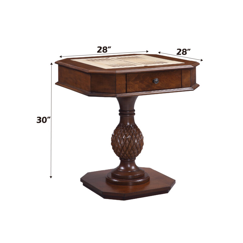 Bishop II Cherry Finish Reversible Chess Checker Game Table w/Game Tray - Image 2