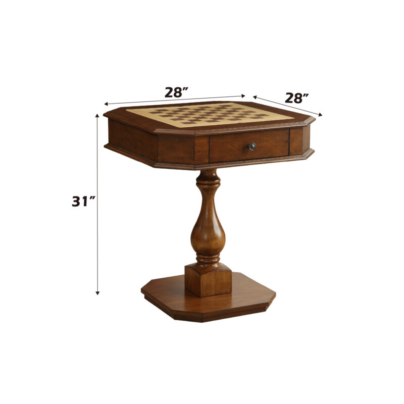 Bishop Cherry Finish Reversible Chess Checker Game Table w/Game Tray - Image 9