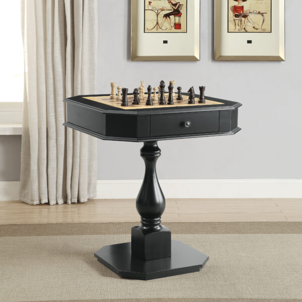 Bishop Cherry Finish Reversible Chess Checker Game Table w/Game Tray