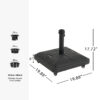 Halea Outdoor 90-pound Square Black Umbrella Base with Wheels - Image 2