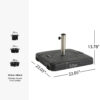 Malden Outdoor 114-pound Square Black Umbrella Base - Image 4
