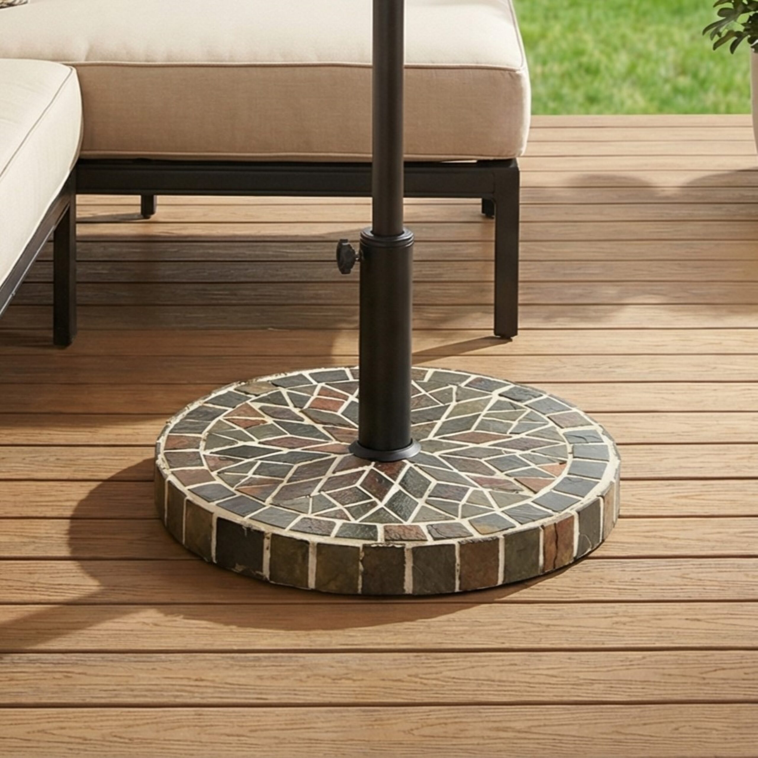 N775P407248M Lifestyle2 Enzo Tile Round Umbrella Base - Image 1