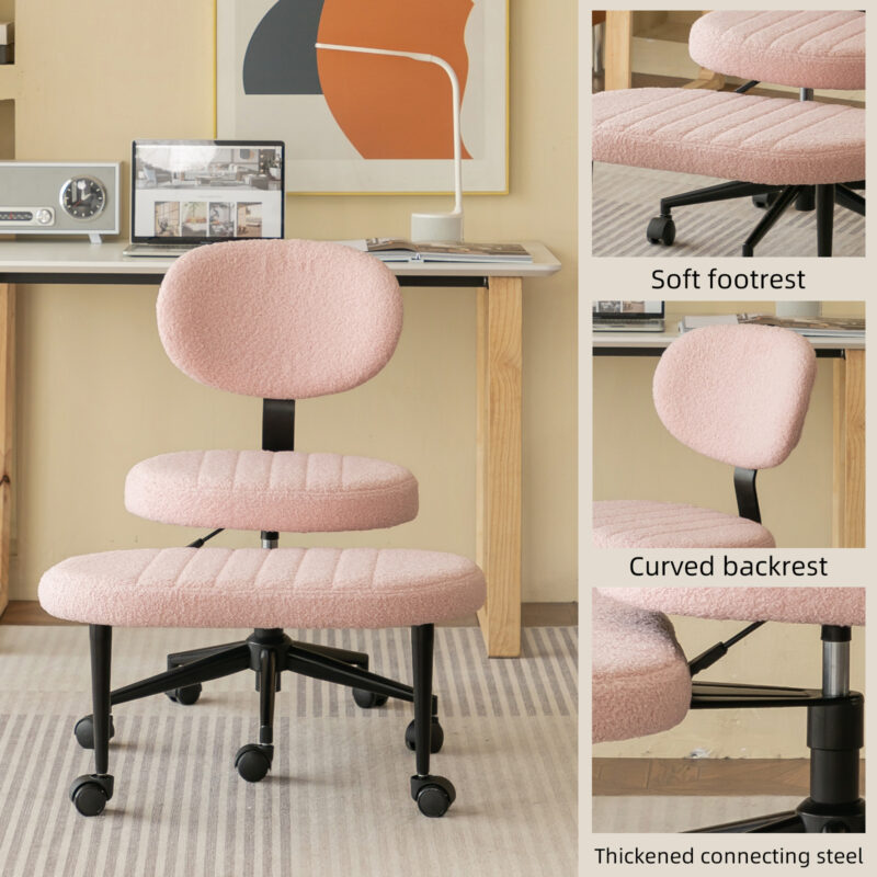 Ergonomic Office Chair – Multi-Position Cross Legged Design for Adults, Swivel Meditation & ADHD Fidget Desk Chair with Back Support & Rolling Base - Image 6