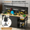 60 Inch Heavy Duty Workbench with Storage Cabinet, Wooden Top, 2000 lbs Capacity, Large Garage Work Table with Pegboard, Power Outlet - Image 4