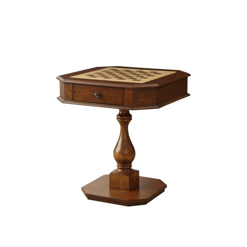 Bishop Cherry Finish Reversible Chess Checker Game Table w/Game Tray - Image 11