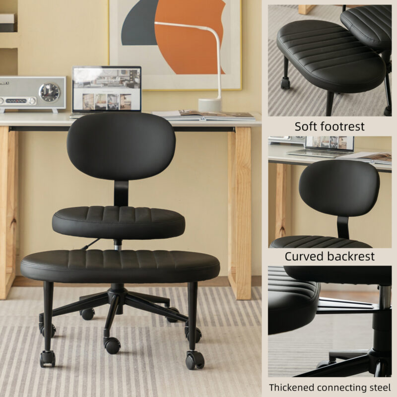 Ergonomic Office Chair – Multi-Position Cross Legged Design for Adults, Swivel Meditation & ADHD Fidget Desk Chair with Back Support & Rolling Base - Image 2