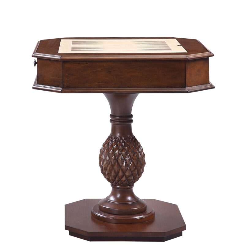 Bishop II Cherry Finish Reversible Chess Checker Game Table w/Game Tray - Image 4