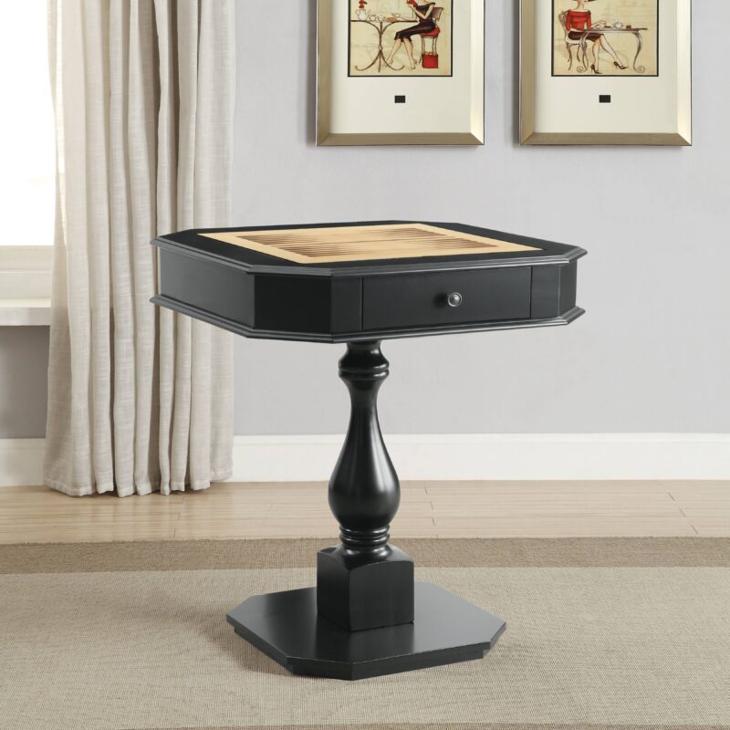 Bishop Cherry Finish Reversible Chess Checker Game Table w/Game Tray - Image 3
