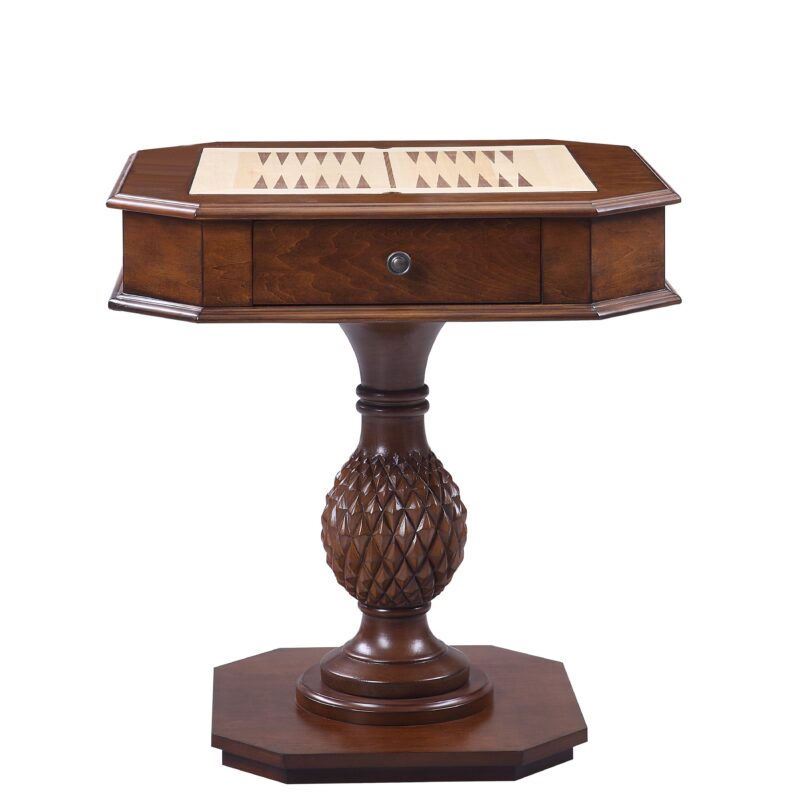Bishop II Cherry Finish Reversible Chess Checker Game Table w/Game Tray - Image 3