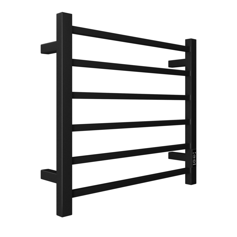 6-Bar Towel Warmer, Wall Mount Black - Image 5