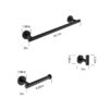 3-Piece Bathroom Hardware Set, SUS304 Matte Black - Image 2