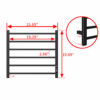 6-Bar Towel Warmer, Wall Mount Black - Image 2