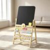 Educational Art Easel with Double-Sided Chalkboard,Kids' Easel,Interactive Toddler,All-in-One Learning Center for Toddlers with Chalkboard, Beads - Image 3
