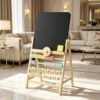 Educational Art Easel with Double-Sided Chalkboard,Kids' Easel,Interactive Toddler,All-in-One Learning Center for Toddlers with Chalkboard, Beads - Image 2