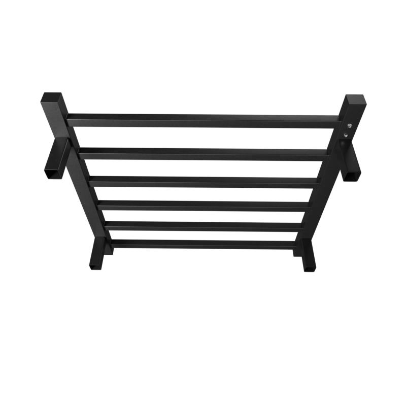 6-Bar Towel Warmer, Wall Mount Black - Image 6