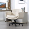 Criss Cross Chair with Adjustable Armrests & Wheels & Headrest, Lounge Vanity Desk Chair with Wide Seat for Cross-Legged Sitting, Swivel Task Office Chairs for Home, Makeup, Gaming, Office - Image 2