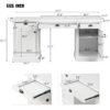 67" Modern Executive Desk,Computer Desk with 2 Wooden Doors Storage Cabinet and 3 Drawers, Rectangle Home Office Desk ,Reading Desk,Writing Table,Workstation for Home Office,Living Room,Study,White - Image 3