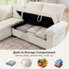 Modular Sectional Sofa Bed with Cup Holders, L-Shaped Pull Out Couch with Storage, Modern Corduroy Sleeper Sofa for Living Room - Image 6