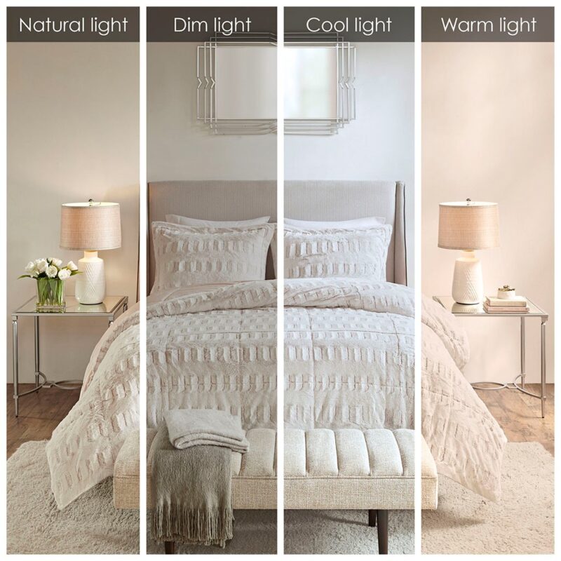 King Size Faux Fur Comforter, Plush Mini Set - Image 7