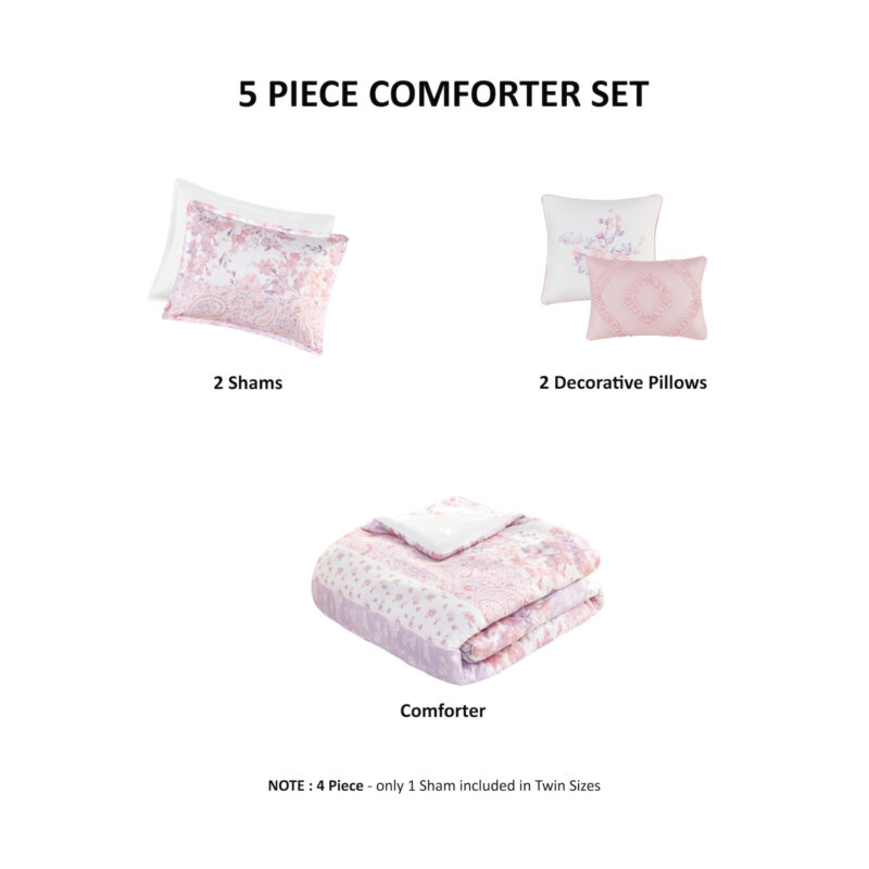 Floral Paisley Comforter Set, Twin Size - Image 11