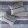 7 Piece Jacquard Comforter Set, Navy Queen - Image 10
