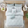 Lumbar Pillow, 12x20 Cotton Blue Embroidered - Image 3