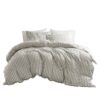 Linen Blend Duvet Cover Set, Cal King Striped - Image 9