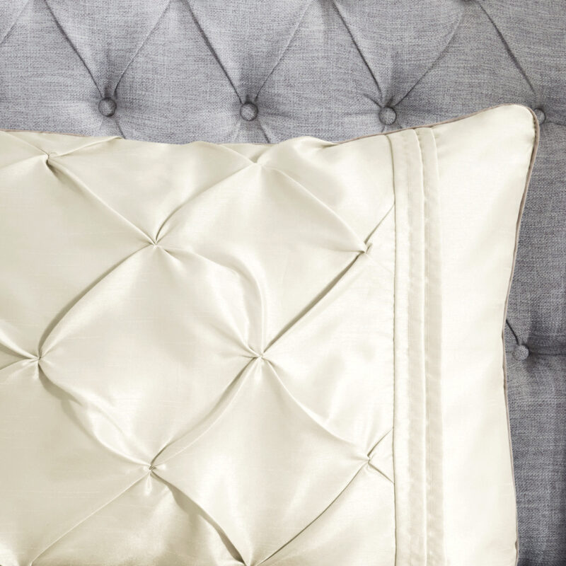 7 Piece Tufted Comforter Set, Cal King Ivory - Image 12